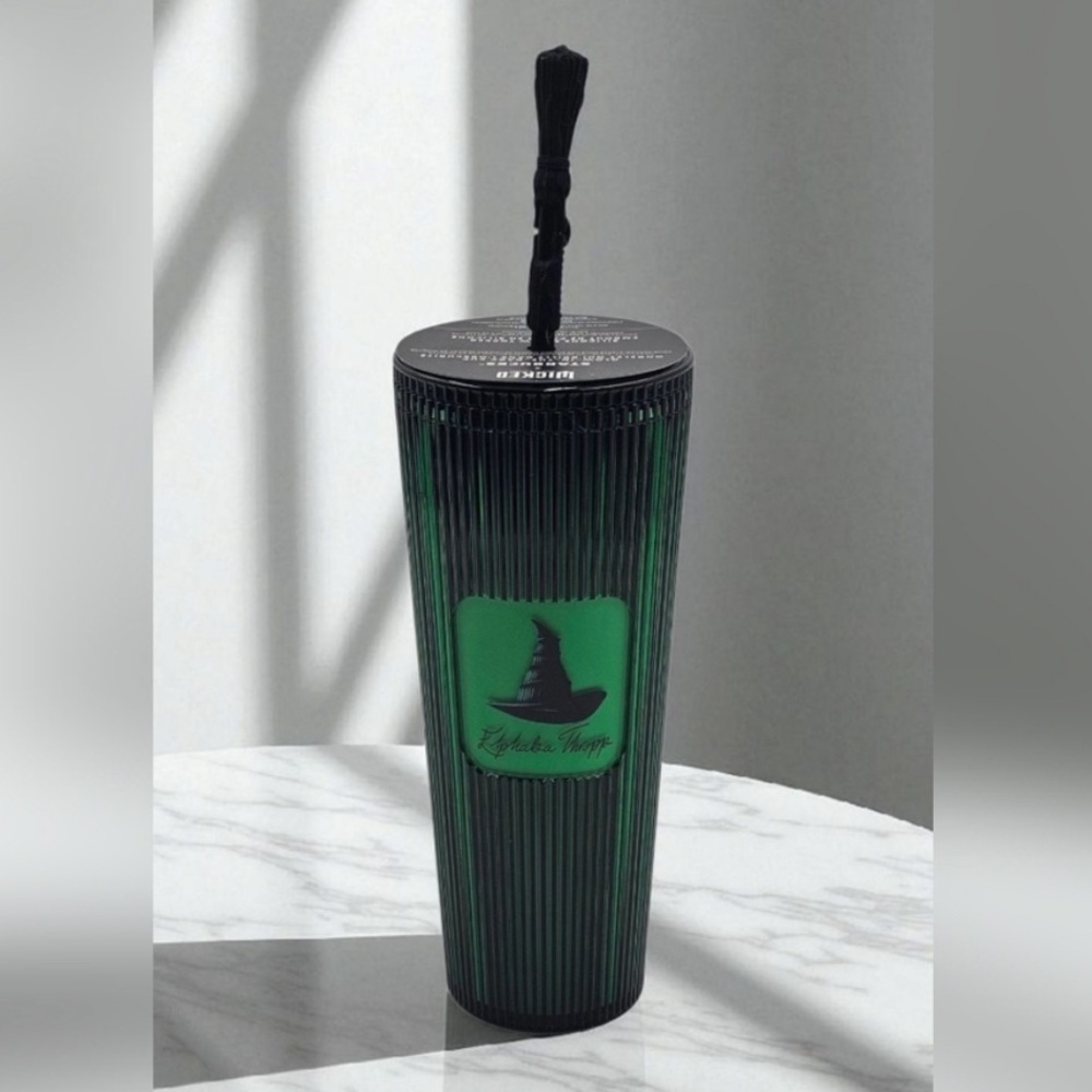 NEW- Starbucks x Wicked Elphaba Emerald Green Glow in the Dark Tumbler, 24 oz